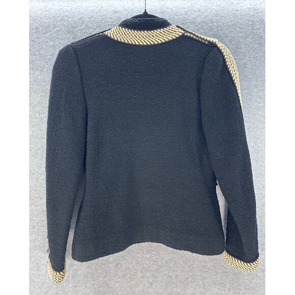 VTG Adolfo New York Women's sz Sm (see descr*) Wool Gold Buttons Cropped Blazer - Picture 2 of 13